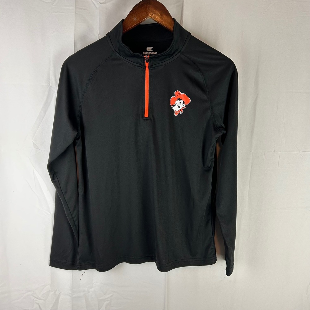 Oklahoma State Cowboys Colosseum‎ Pullover Youth Large Black OSU Quarter 1/4 Zip